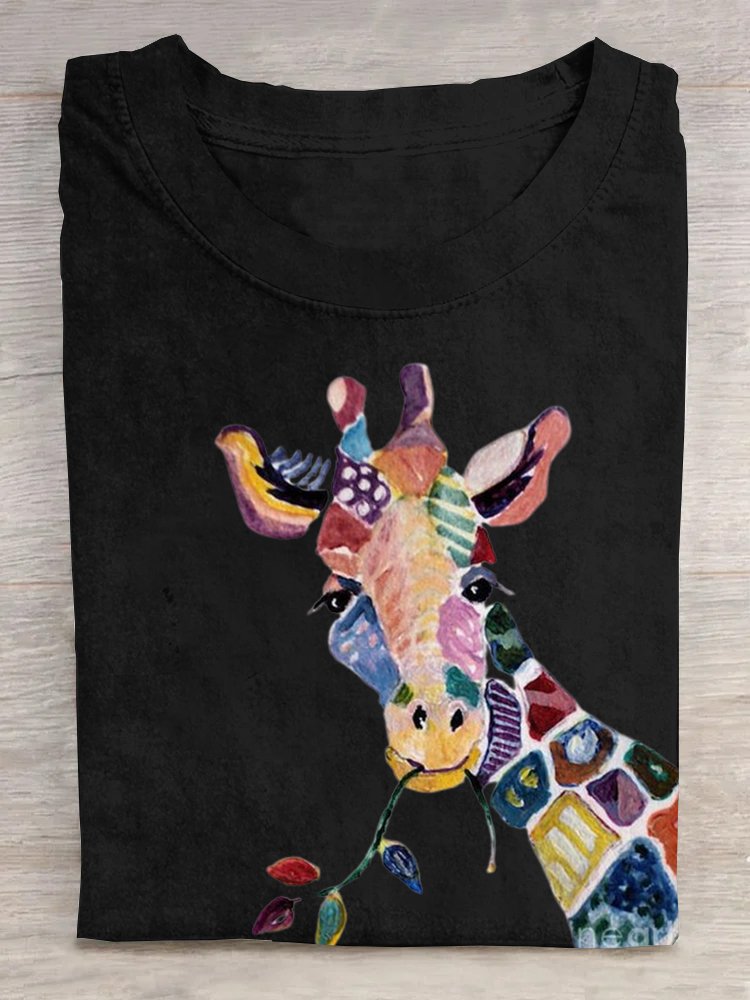 Weit Lässig Rundhals T-Shirt