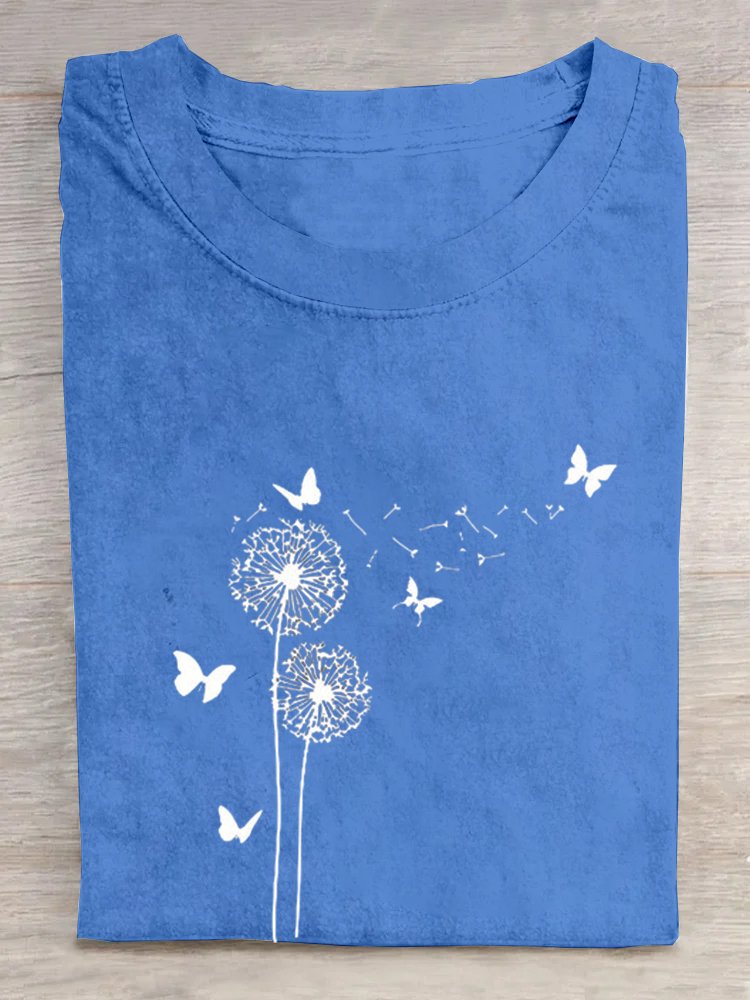 Löwenzahn Lässig Weit Rundhals T-Shirt
