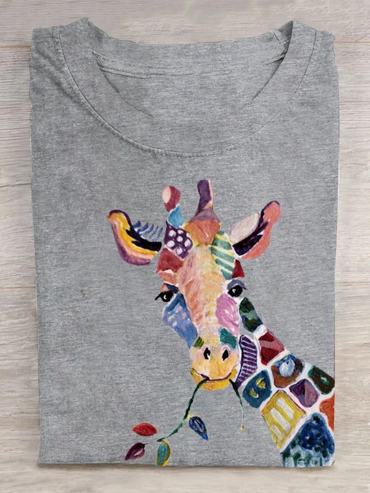 Weit Lässig Rundhals T-Shirt
