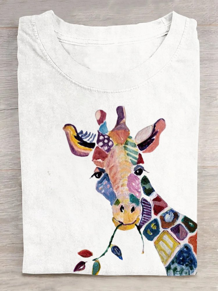 Weit Lässig Rundhals T-Shirt