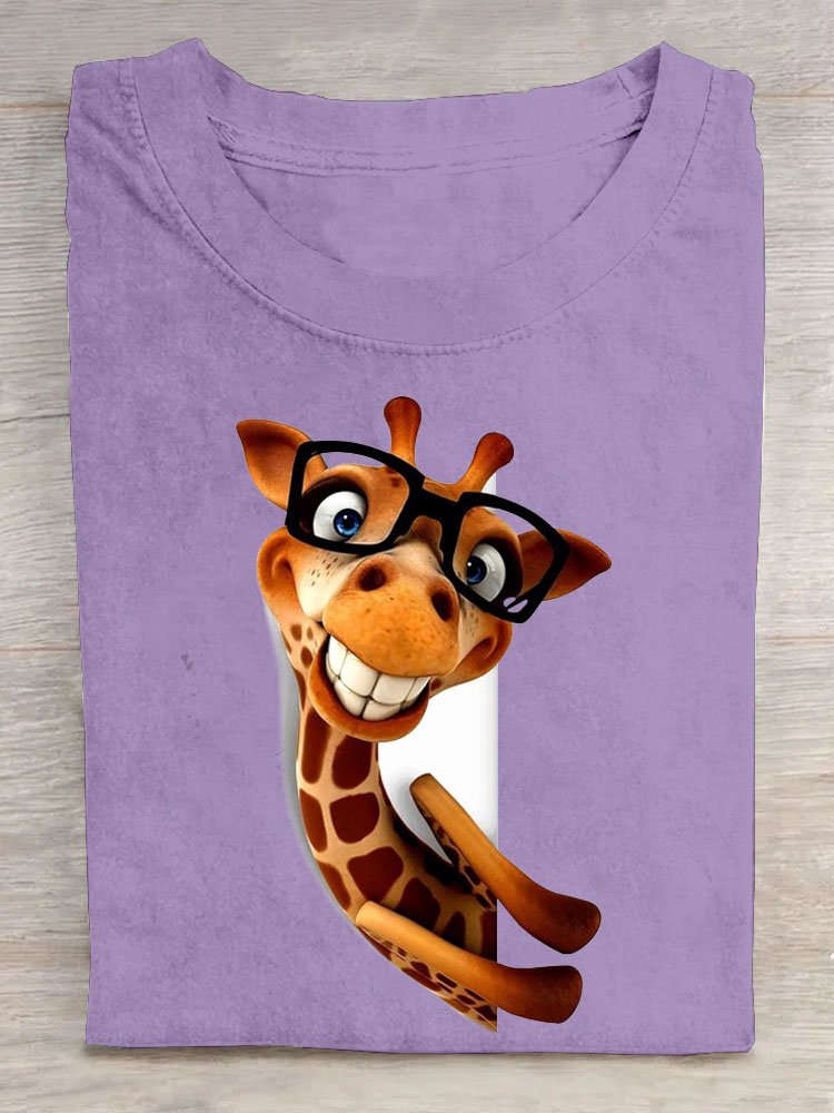 Giraffe Print Lässig T-Shirt