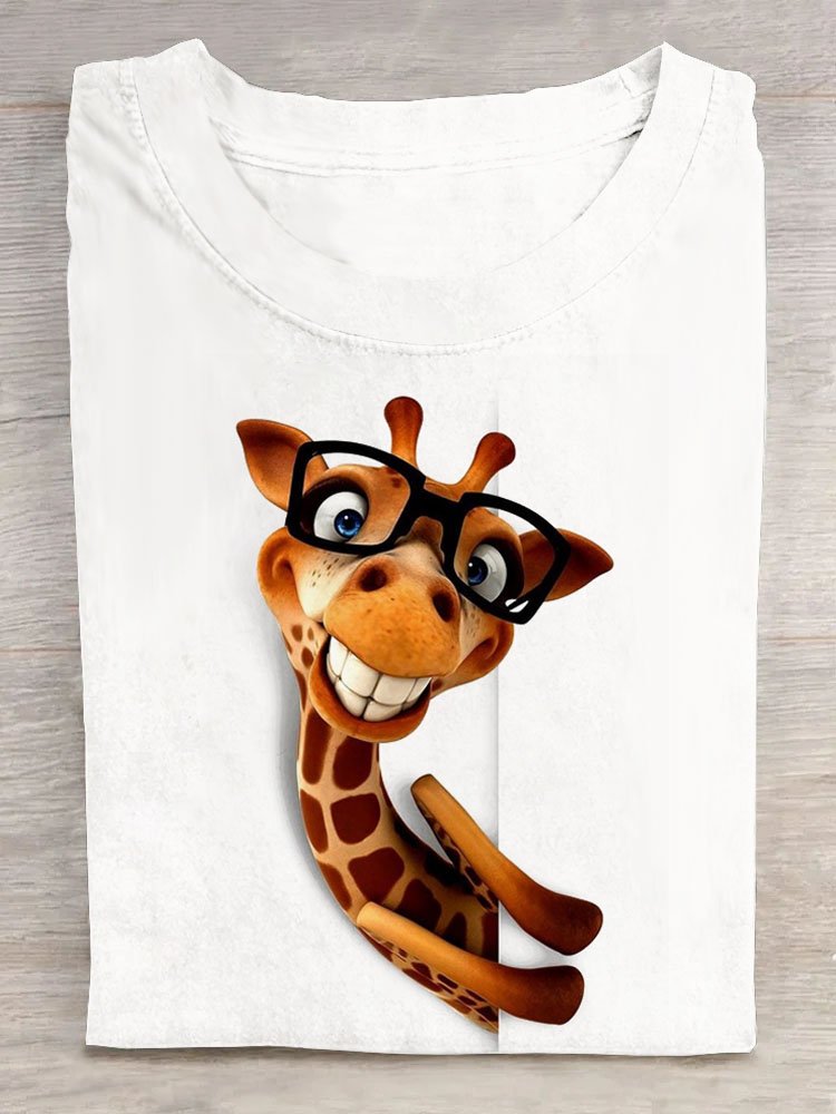 Giraffe Print Lässig T-Shirt