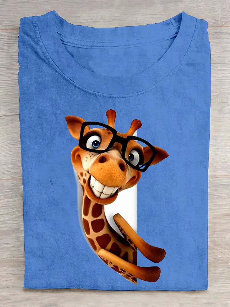 Giraffe Print Lässig T-Shirt