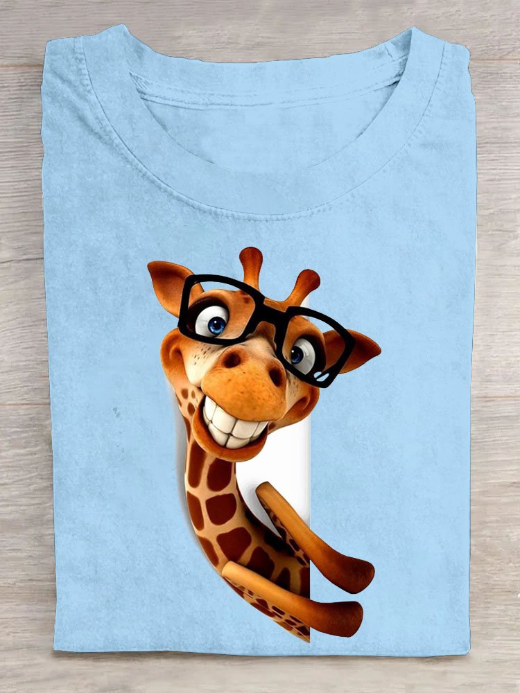 Giraffe Print Lässig T-Shirt