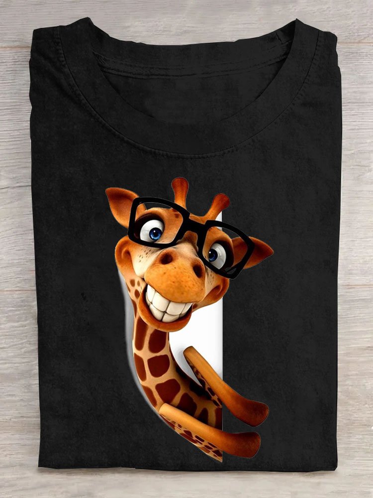Giraffe Print Lässig T-Shirt