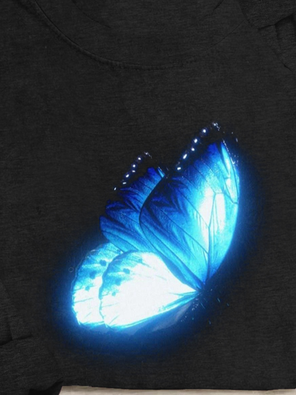 Schmetterling Lose Lässig T-Bluse