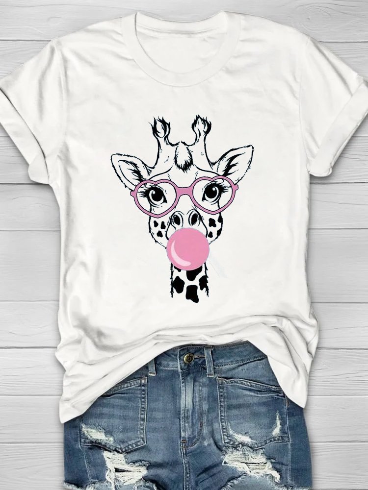 Weit Hirsch Lässig Rundhals T-Shirt