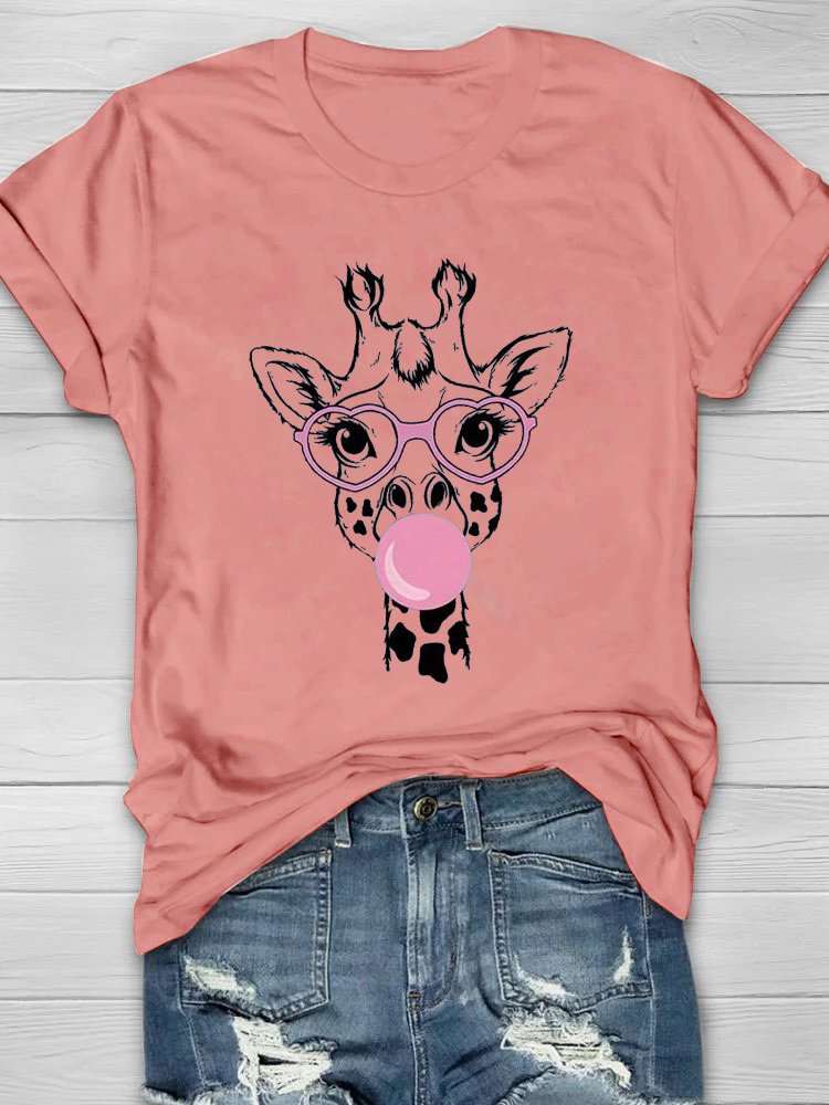 Weit Hirsch Lässig Rundhals T-Shirt