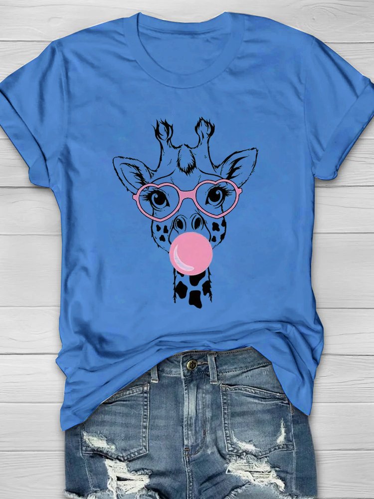 Weit Hirsch Lässig Rundhals T-Shirt