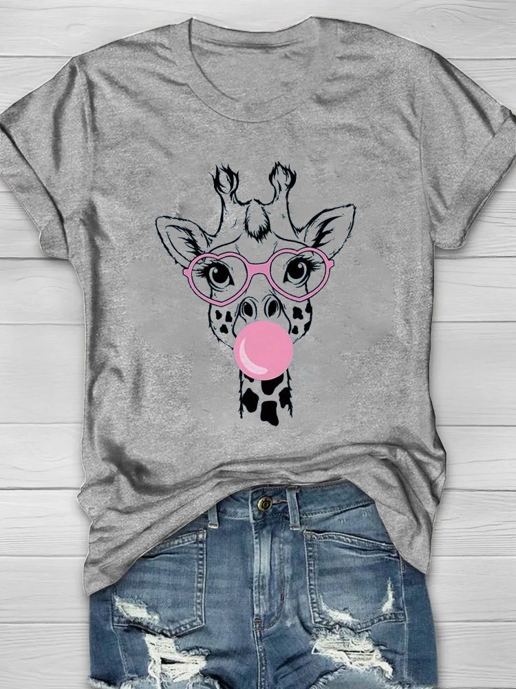 Weit Hirsch Lässig Rundhals T-Shirt