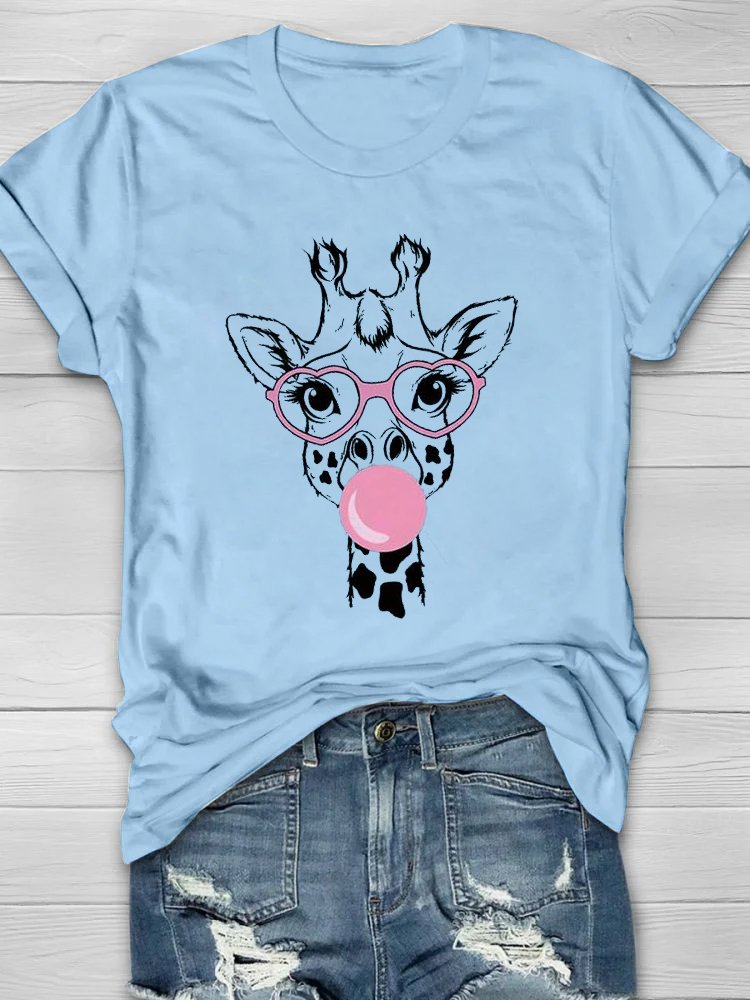 Weit Hirsch Lässig Rundhals T-Shirt