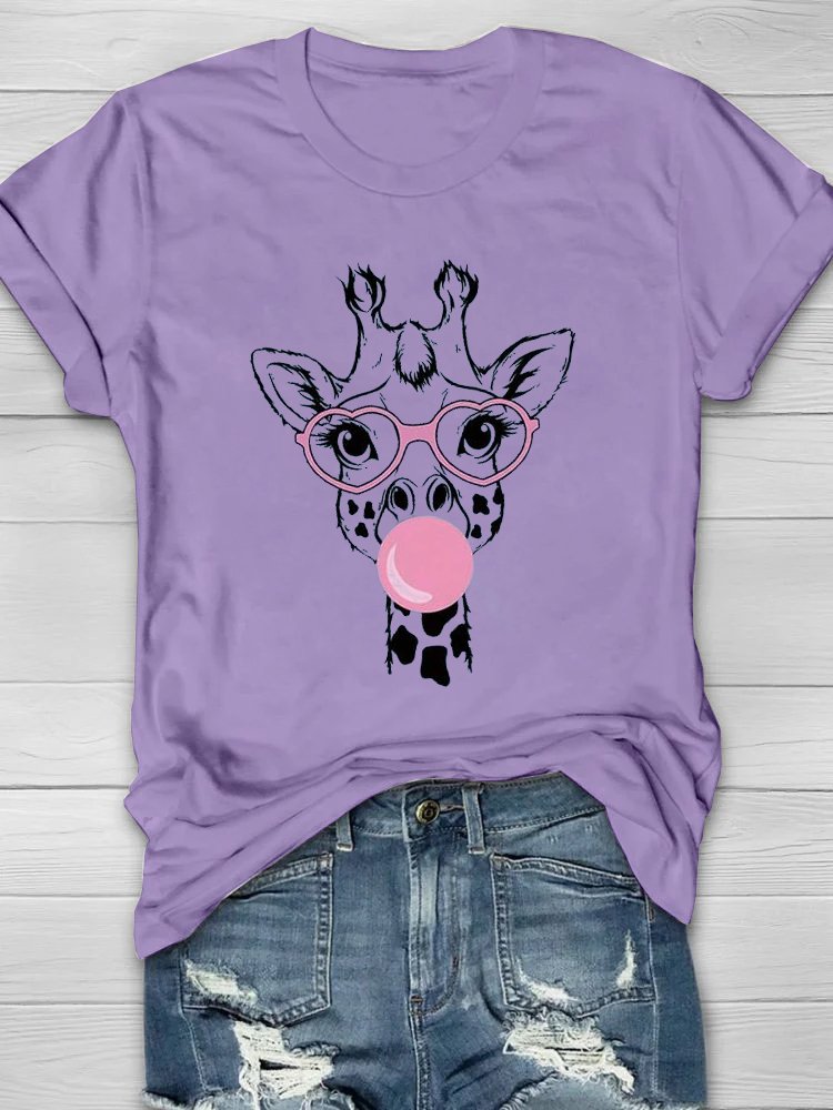 Weit Hirsch Lässig Rundhals T-Shirt