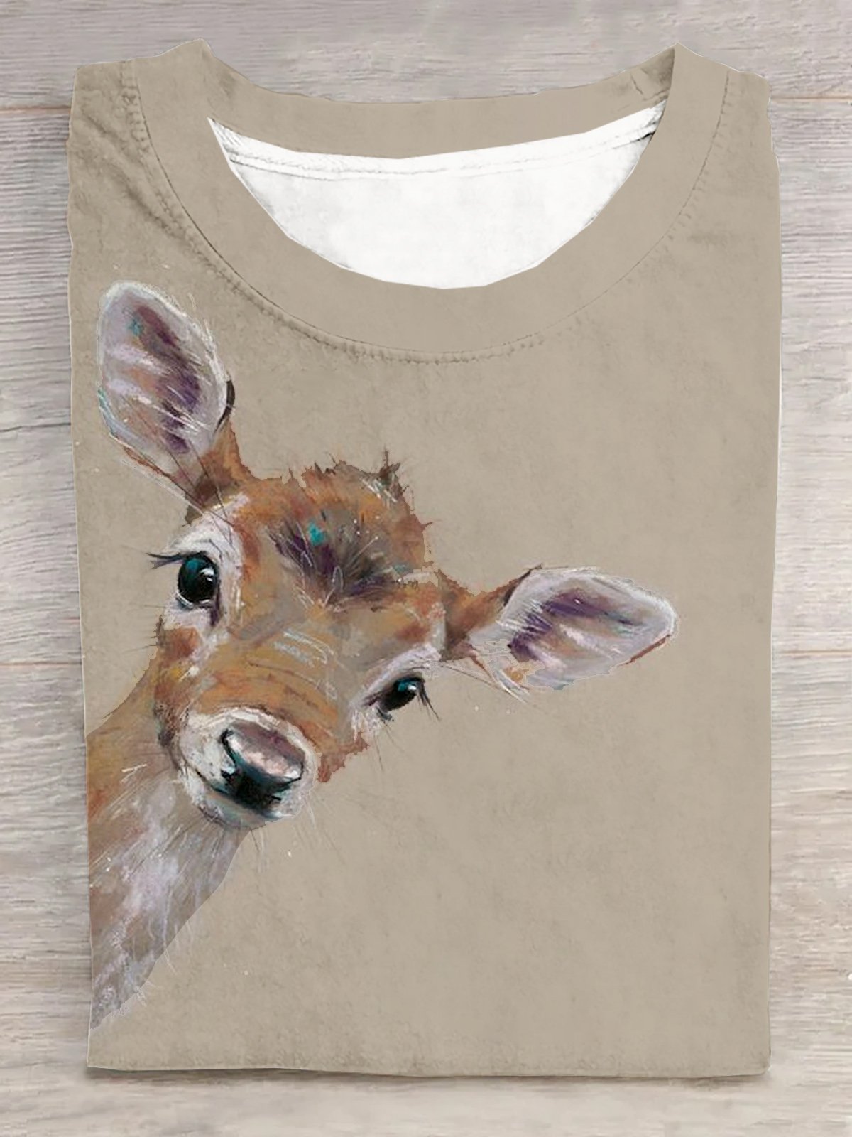 Lässig Hirsch Rundhals Jersey T-Shirt