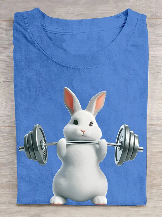 Baumwolle Rundhals Lässig Weit T-Shirt