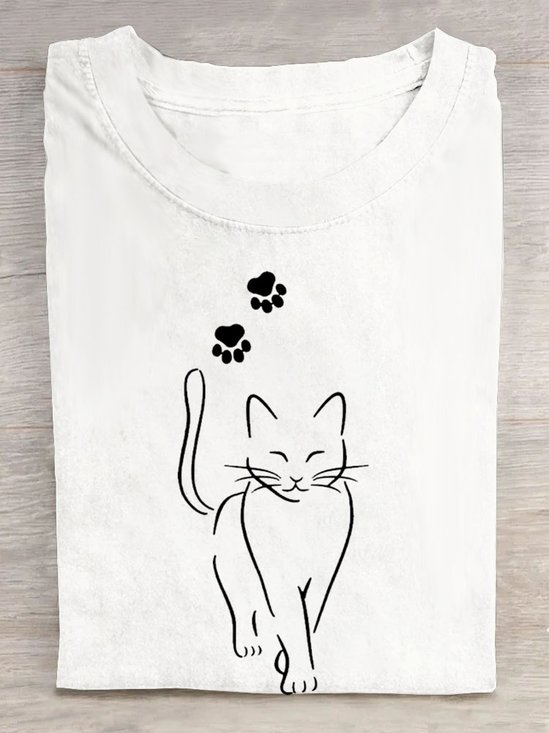 Katze Print T-Shirt