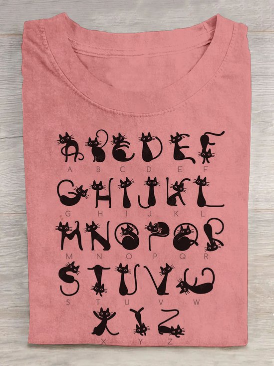 Katze Lässig Baumwolle T-Shirt
