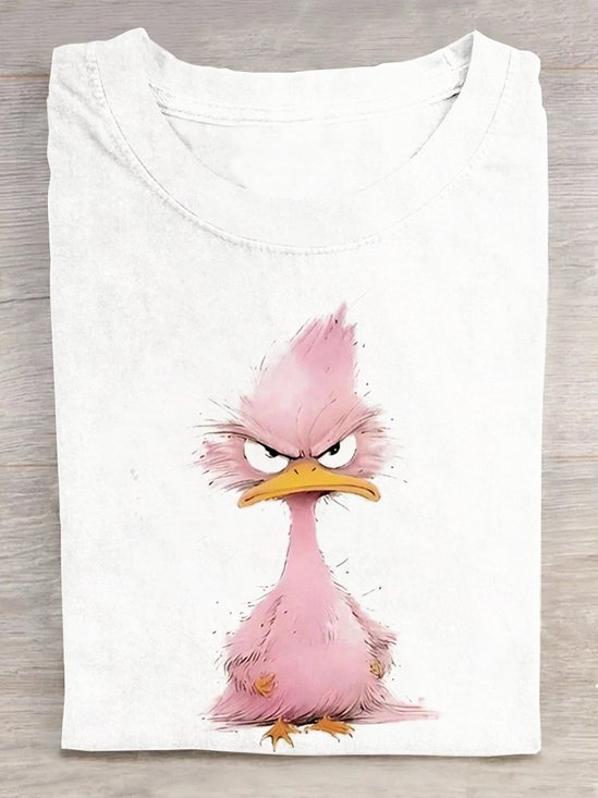 Lässig Weit Rundhals Ente T-Shirt