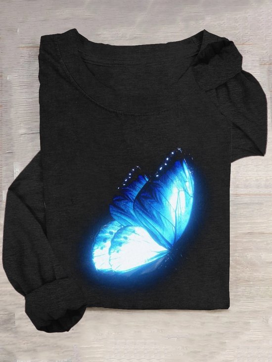 Schmetterling Lose Lässig T-Bluse