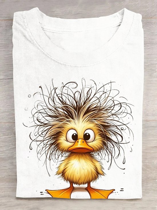 Weit Ente Baumwolle Lässig T-Shirt