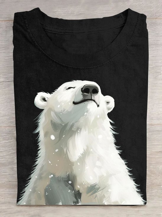 EISBÄR Print Rundhals Lässig T-Shirt