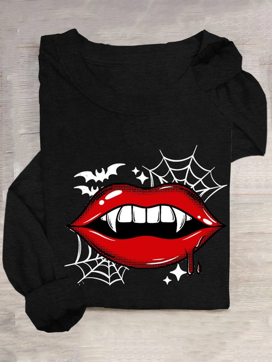 Halloween  Vampir Lippen Grafik T-Shirt