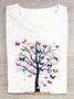 Weit Baum Rundhals Lässig T-Shirt