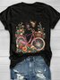 Geblümt Lässig Weit T-Shirt