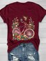 Geblümt Lässig Weit T-Shirt