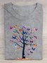 Weit Baum Rundhals Lässig T-Shirt
