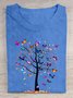 Weit Baum Rundhals Lässig T-Shirt