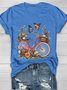 Geblümt Lässig Weit T-Shirt