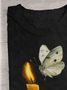 Rundhals Lässig Abstrakt Weit T-Shirt