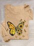 Schmetterling Baumwollmischung Lässig T-Shirt
