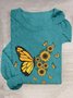 Schmetterling Baumwollmischung Lässig T-Shirt