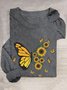 Schmetterling Baumwollmischung Lässig T-Shirt