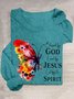 Lässig Schmetterling Rundhals Weit T-Shirt