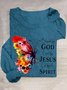 Lässig Schmetterling Rundhals Weit T-Shirt