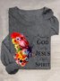 Lässig Schmetterling Rundhals Weit T-Shirt