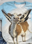 Kuh und Schmetterling Print Rundhals Kurz Ärmeln Lässig T-Shirt