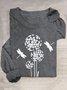 Rundhals Löwenzahn Libelle Lässig Weit T-Shirt
