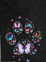 Schmetterling Print Rundhals Kurz Ärmeln T-Shirt