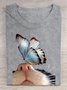Katze Baumwolle Lässig Rundhals T-Shirt