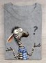 Weit Zebra Lässig Baumwolle T-Shirt
