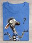 Weit Zebra Lässig Baumwolle T-Shirt