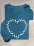 Herz Geformt Katze Klaue Print Lässig T-Shirt