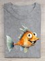 Fisch Print Lässig T-Shirt
