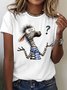 Weit Zebra Lässig Baumwolle T-Shirt