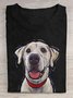 Weit Hund Lässig Rundhals T-Shirt