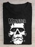 Lässig Baumwolle Textbriefe T-Shirt