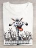 Lustig Zebra Rundhals Kurzarm Lässig T-Shirt